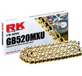 Cadena transmisión RK GB 520 MXU Con retenes Serie Oro Motocross /Enduro